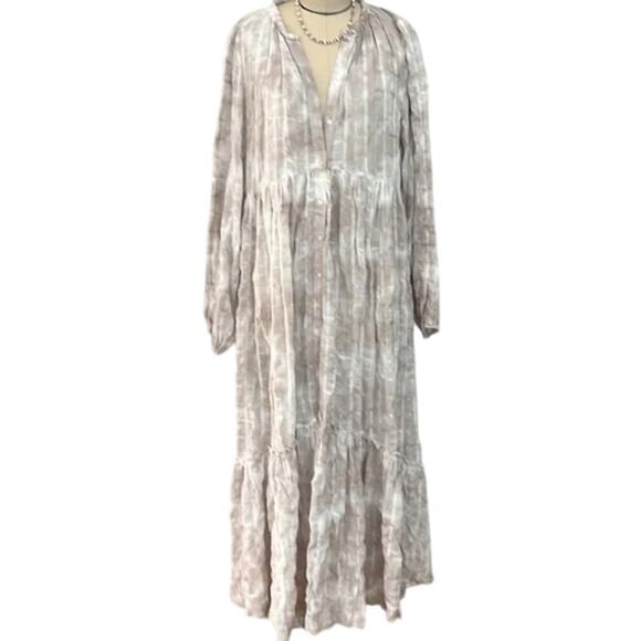 Free People Washed Tie Dye Edie Maxi Dress Xlarge White Duster - Picture 2 of 5